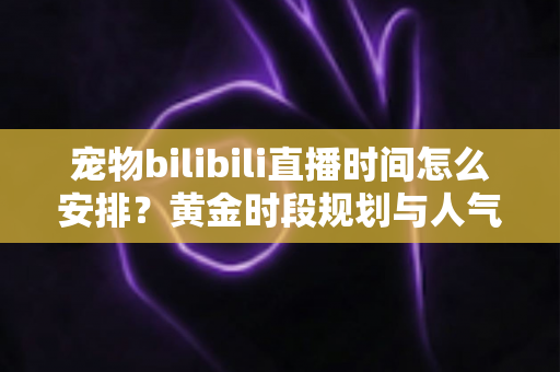 宠物bilibili直播时间怎么安排？黄金时段规划与人气提升全攻略，助你打造高人气萌宠直播间