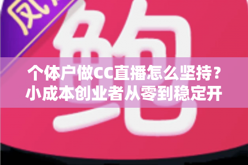 个体户做CC直播怎么坚持？小成本创业者从零到稳定开播的实战指南