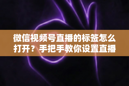 微信视频号直播的标签怎么打开?手把手教你设置直播标签,提升直播间曝光与流量的完整指南 微信视频号直播的标签怎么打开?手把手教你设置直播标签,提升直播间曝光与流量的完整指南
