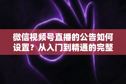 微信视频号直播的公告如何设置？从入门到精通的完整操作指南与实战技巧