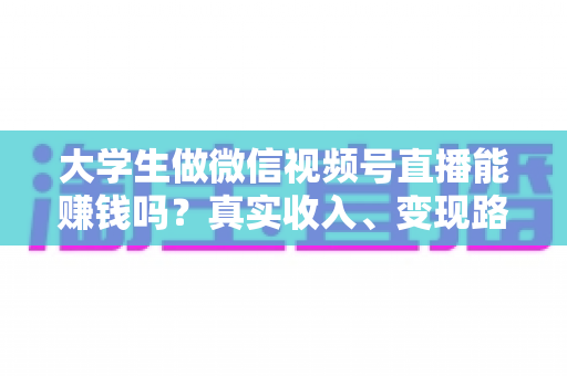 大学生做微信视频号直播能赚钱吗？真实收入、变现路径与新手避坑指南全解析