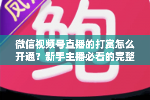 微信视频号直播的打赏怎么开通？新手主播必看的完整开通与变现攻略