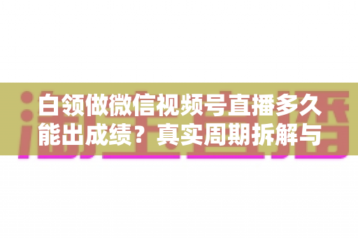 白领做微信视频号直播多久能出成绩？真实周期拆解与提速实操指南