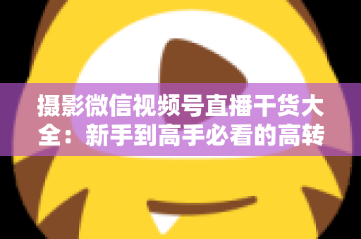 摄影微信视频号直播干货大全：新手到高手必看的高转化直播运营实战指南