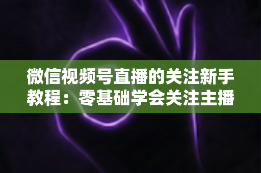 微信视频号直播的关注新手教程：零基础学会关注主播与快速涨粉的完整实操指南