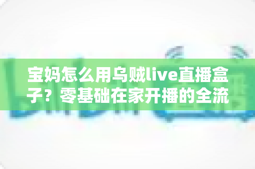 宝妈怎么用乌贼live直播盒子？零基础在家开播的全流程实用指南
