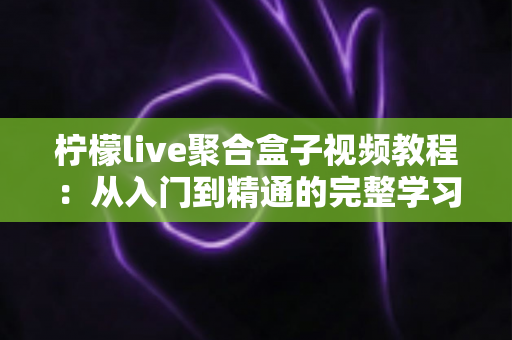 柠檬live聚合盒子视频教程：从入门到精通的完整学习指南